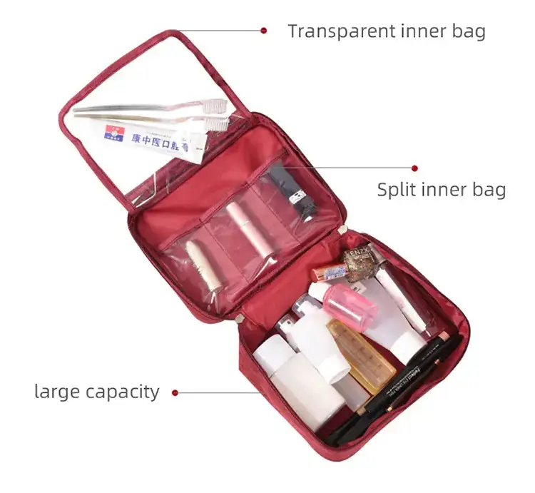 New Arrival Ladies Canvas Large Square Makeup Box Bag Toiletry Sets
